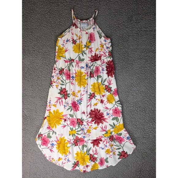 Old Navy Tulip-Hem Dress Girls XL (14) Floral Sleeveless Halter Neck Summer - Picture 2 of 12